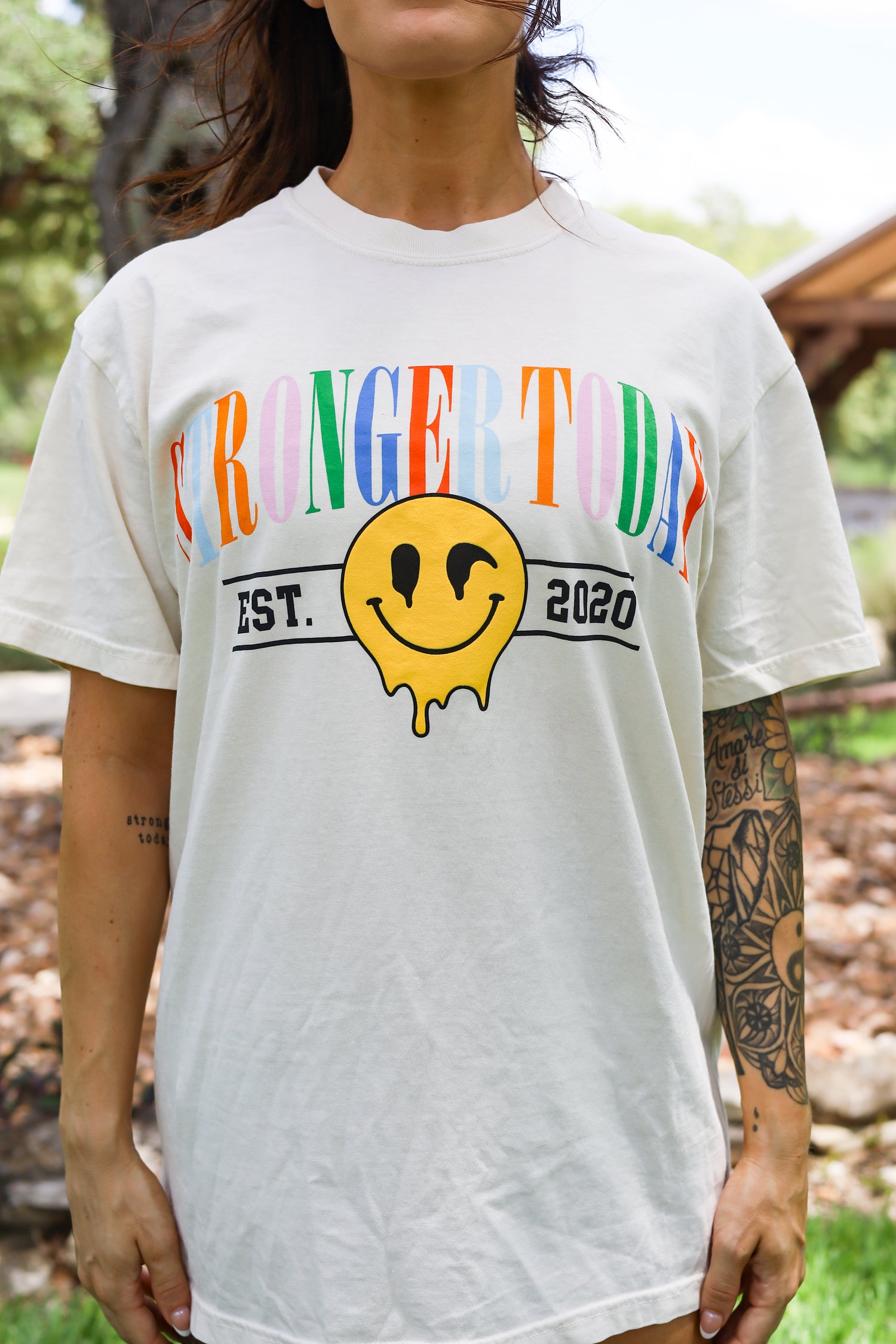 Stronger Today Checkered Tee